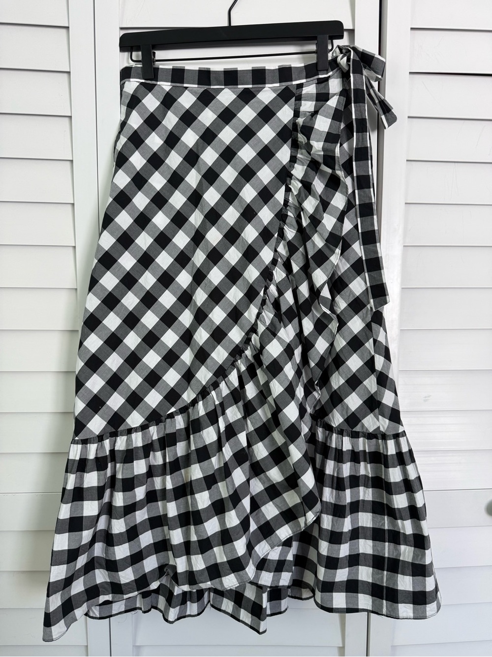 J. Crew gingham wrap skirt :: maxi :: black & white